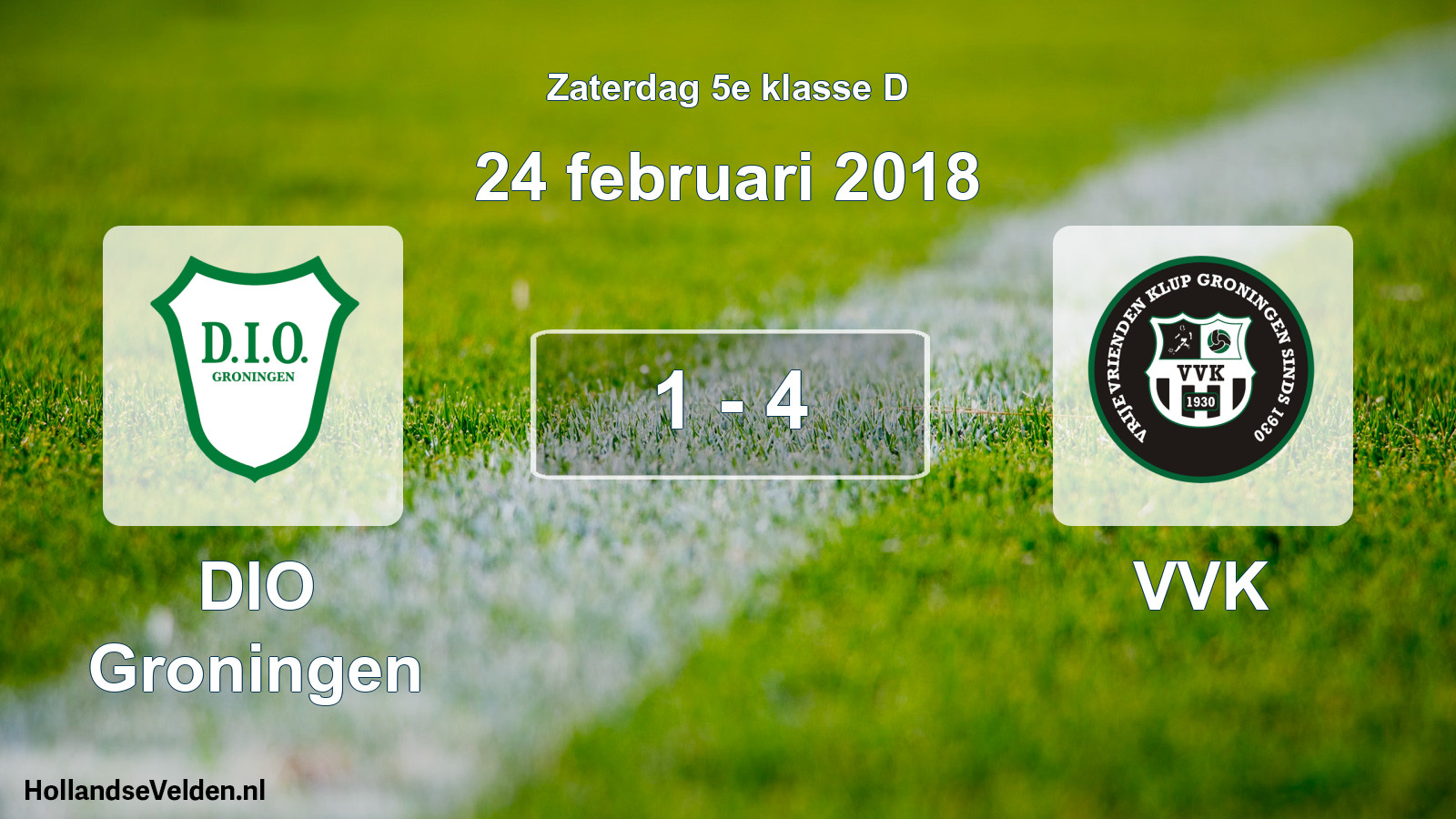 Total number of matches played: DIO Groningen - VVK 1 - 4 (24 February 2018)