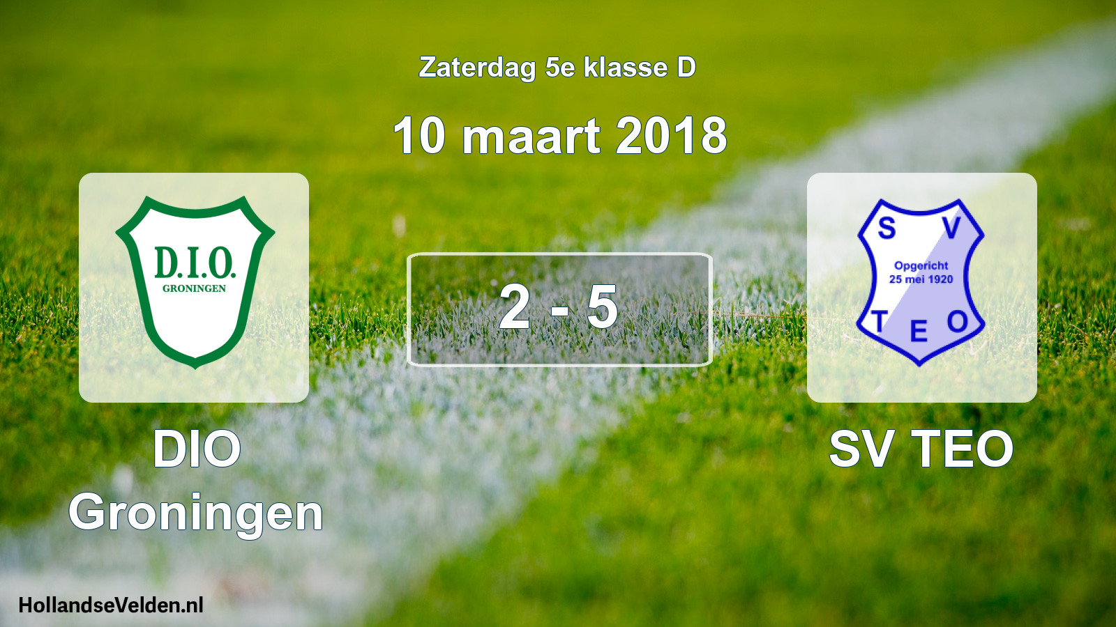 Total number of matches played: DIO Groningen - SV TEO 2 - 5 (10 March 2018)