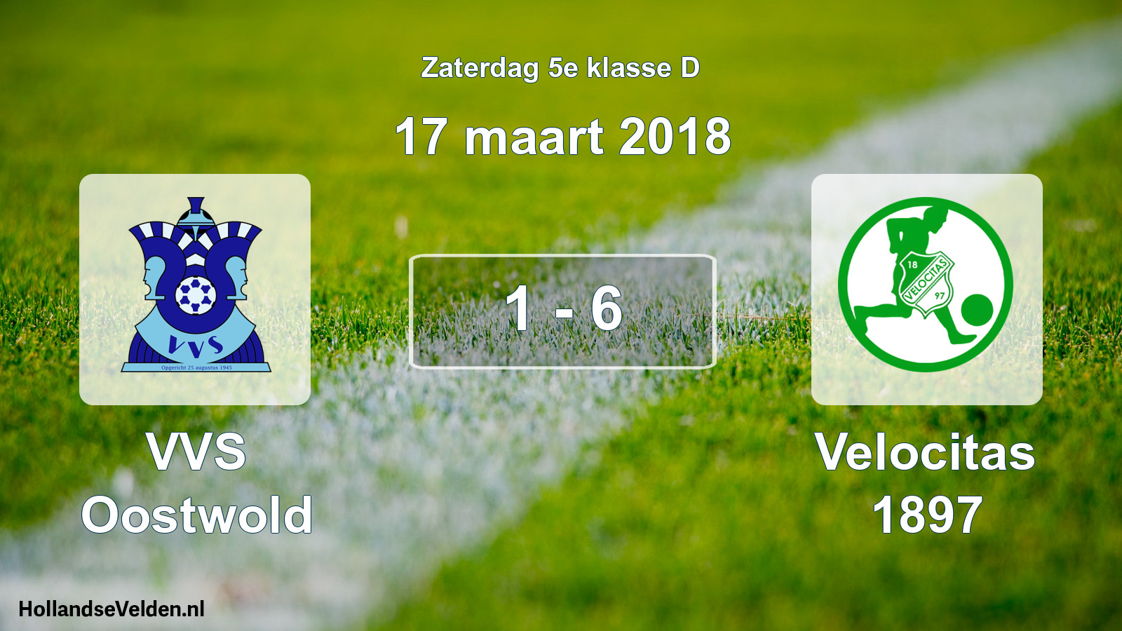Total number of matches played: VVS Oostwold - Velocitas 1897 1 - 6 (17 March 2018)