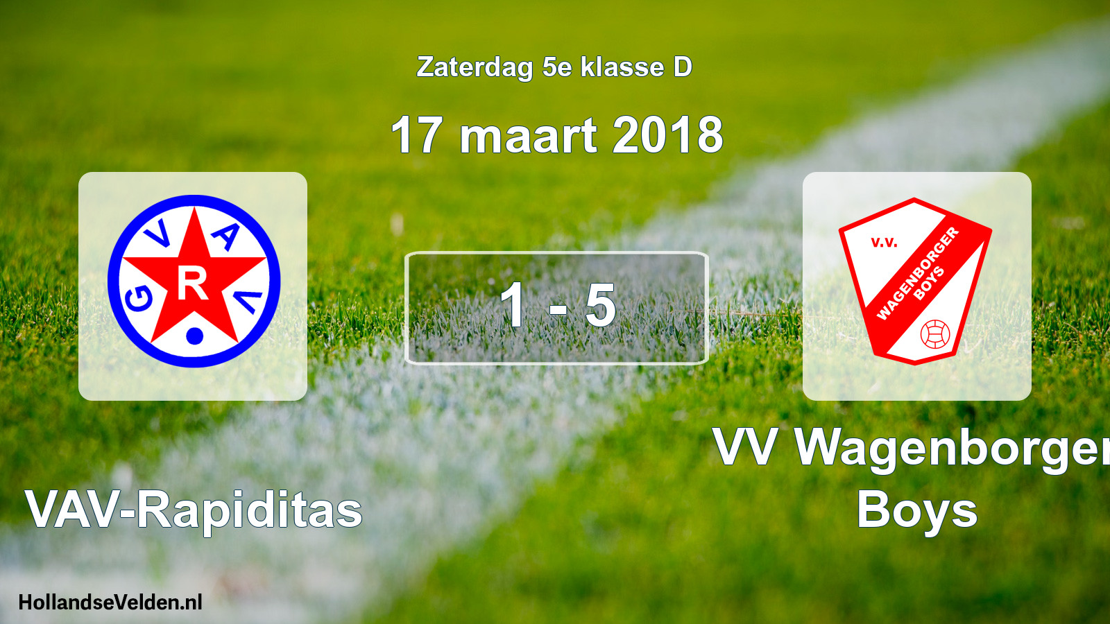 Total number of matches played: GVAV-Rapiditas - VV Wagenborger Boys 1 - 5 (17 March 2018)