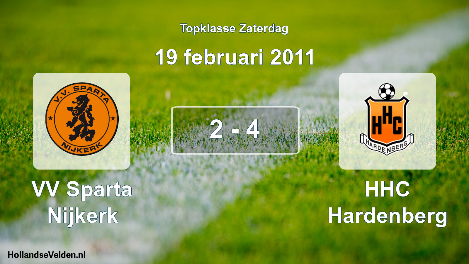 Total number of matches played: VV Sparta Nijkerk - HHC Hardenberg 2 - 4 (19 February 2011)