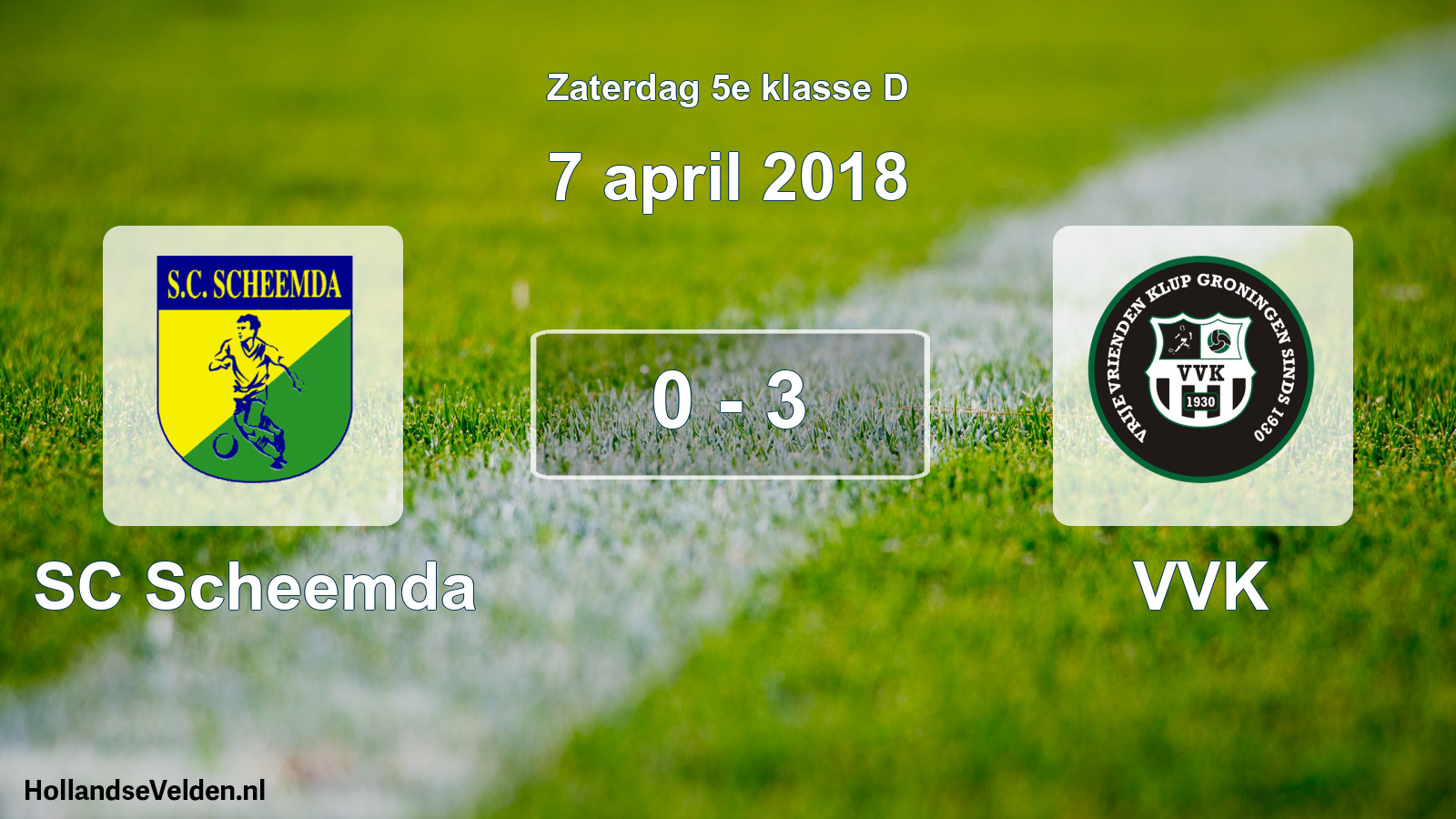 Total number of matches played: SC Scheemda - VVK 0 - 3 (7 April 2018)