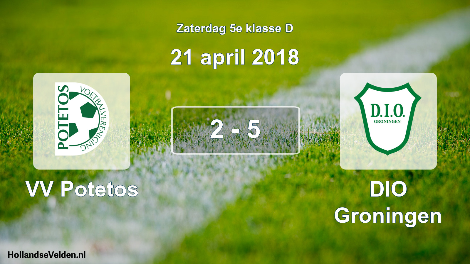 Total number of matches played: VV Potetos - DIO Groningen 2 - 5 (21 April 2018)