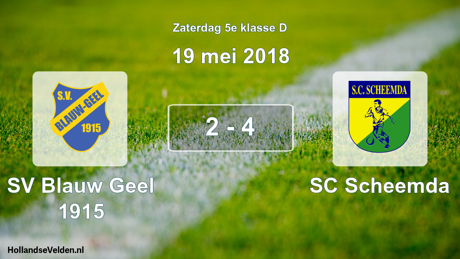 Total number of matches played: SV Blauw Geel 1915 - SC Scheemda 2 - 4 (19 May 2018)