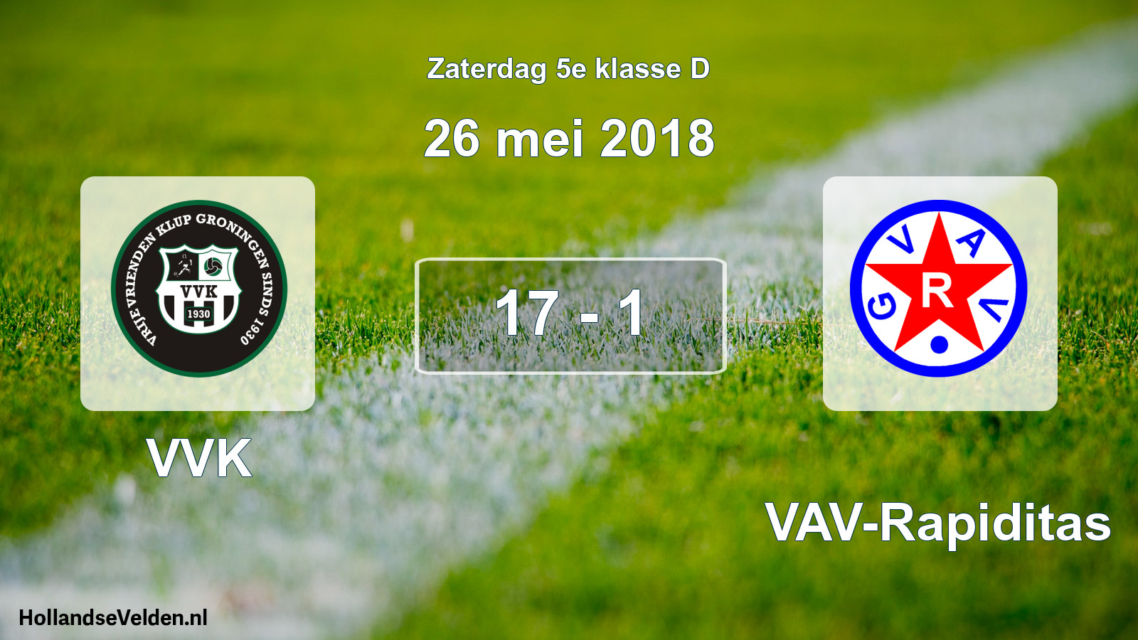 Total number of matches played: VVK - GVAV-Rapiditas 17 - 1 (26 May 2018)