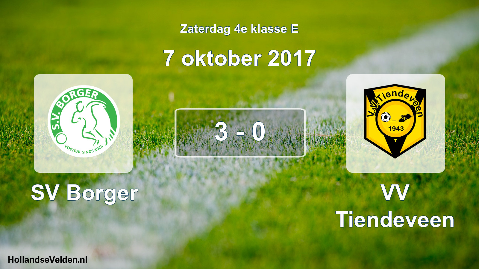 Total number of matches played: SV Borger - VV Tiendeveen 3 - 0 (7 October 2017)