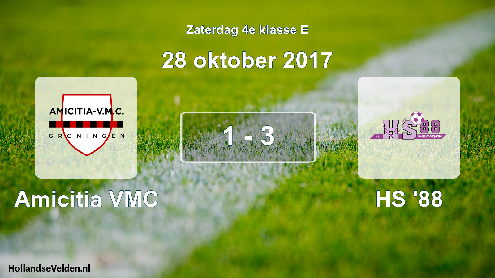 Total number of matches played: Amicitia VMC - HS '88 1 - 3 (28 October 2017)