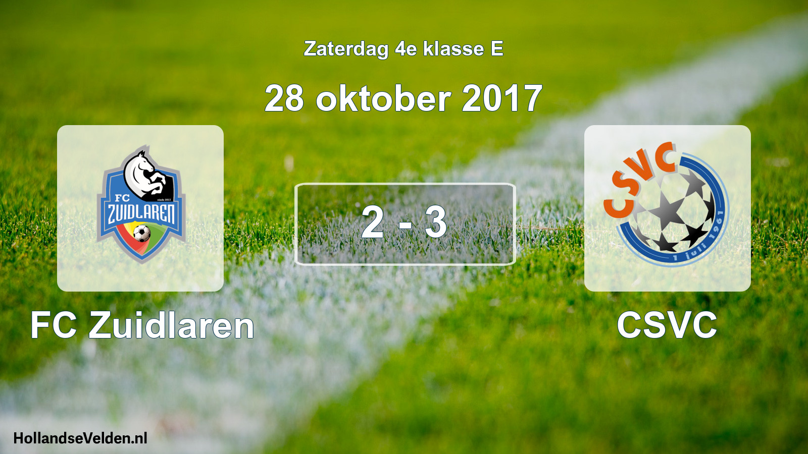 Total number of matches played: FC Zuidlaren - CSVC 2 - 3 (28 October 2017)