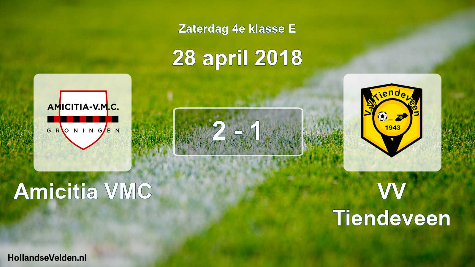 Total number of matches played: Amicitia VMC - VV Tiendeveen 2 - 1 (28 April 2018)