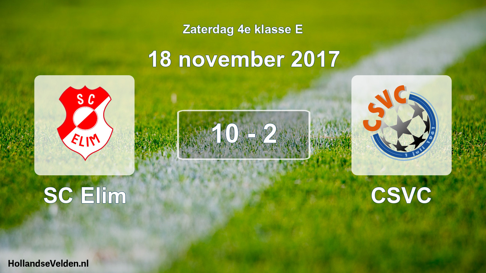 Total number of matches played: SC Elim - CSVC 10 - 2 (18 November 2017)
