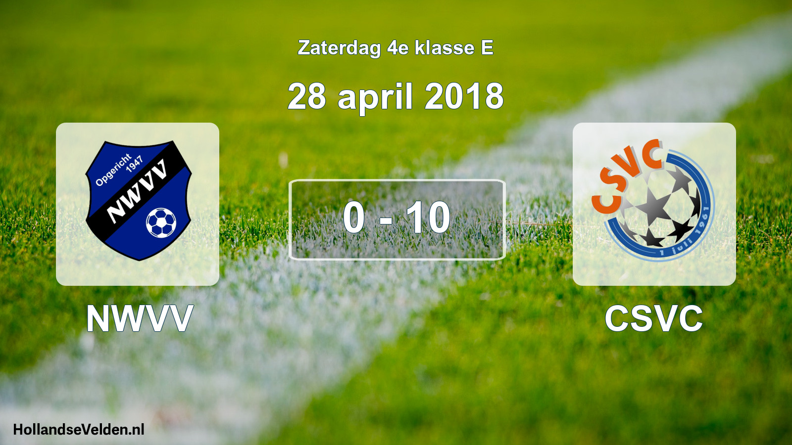 Total number of matches played: NWVV - CSVC 0 - 10 (28 April 2018)