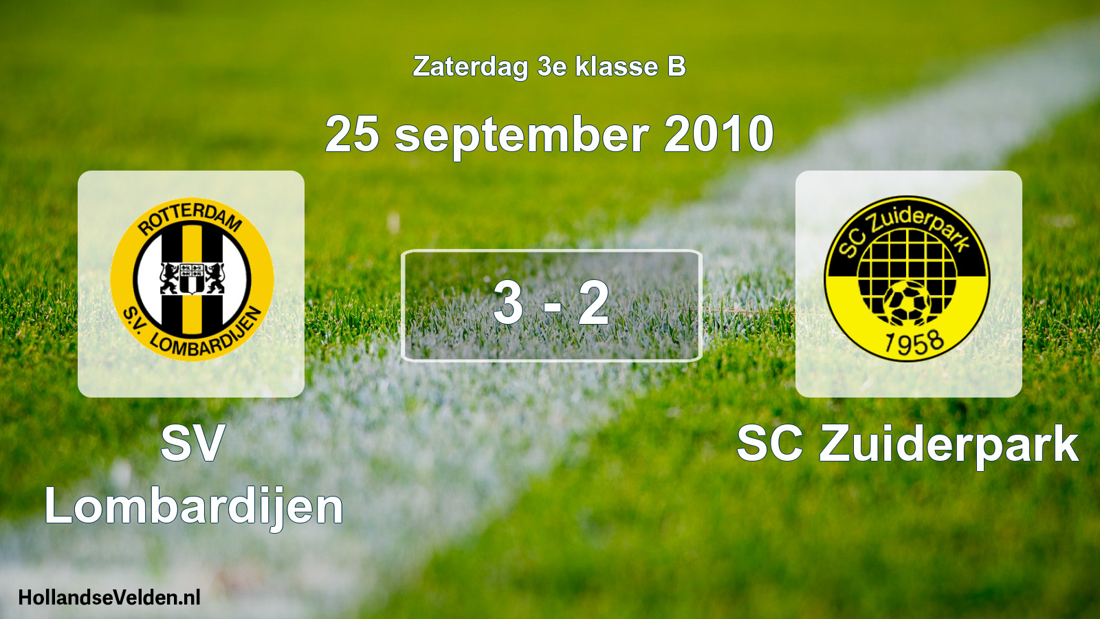 Total number of matches played: SV Lombardijen - SC Zuiderpark 3 - 2 (25 September 2010)