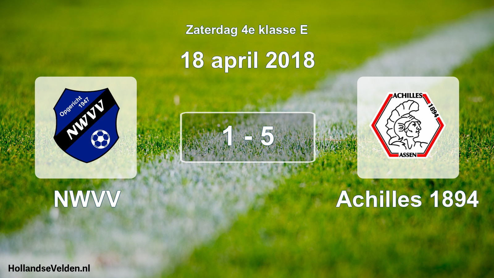 Total number of matches played: NWVV - Achilles 1894 1 - 5 (18 April 2018)