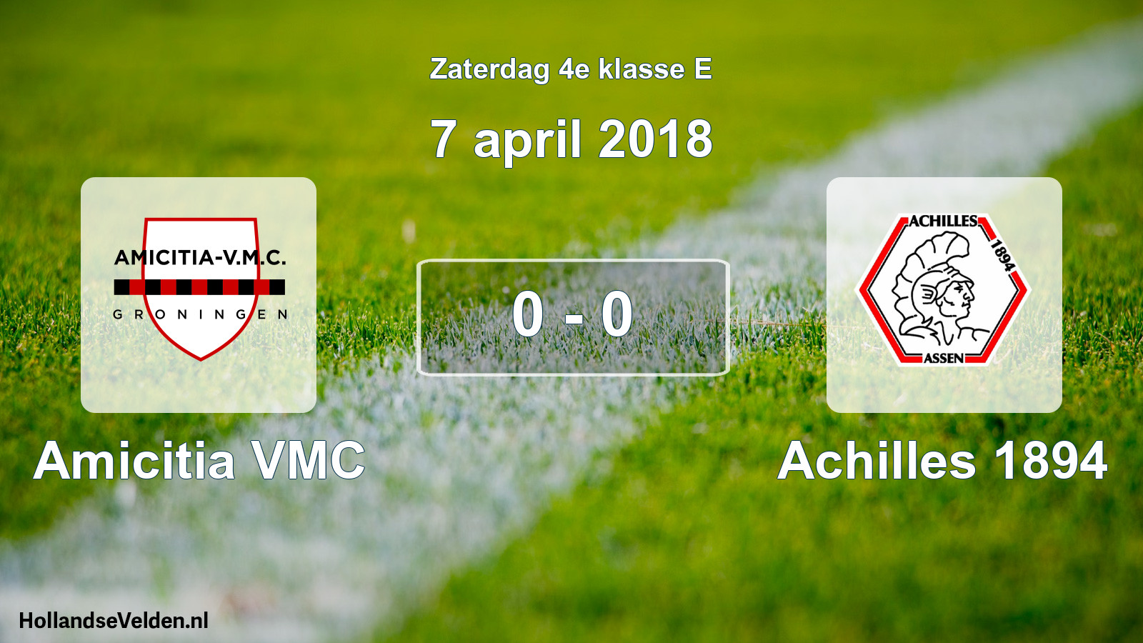 Total number of matches played: Amicitia VMC - Achilles 1894 0 - 0 (7 April 2018)