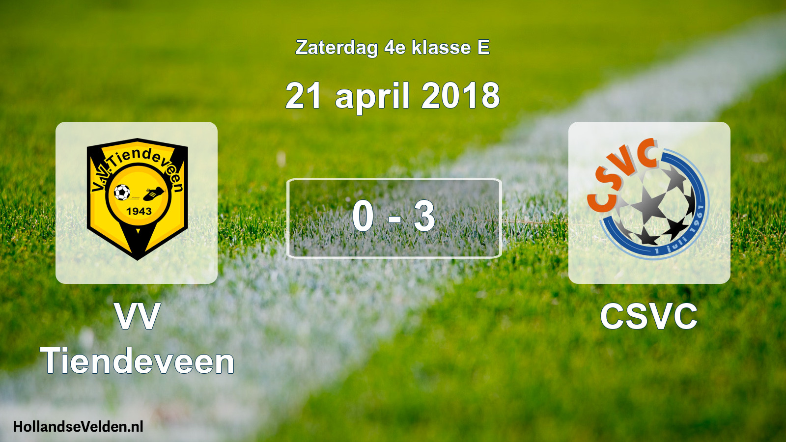 Total number of matches played: VV Tiendeveen - CSVC 0 - 3 (21 April 2018)