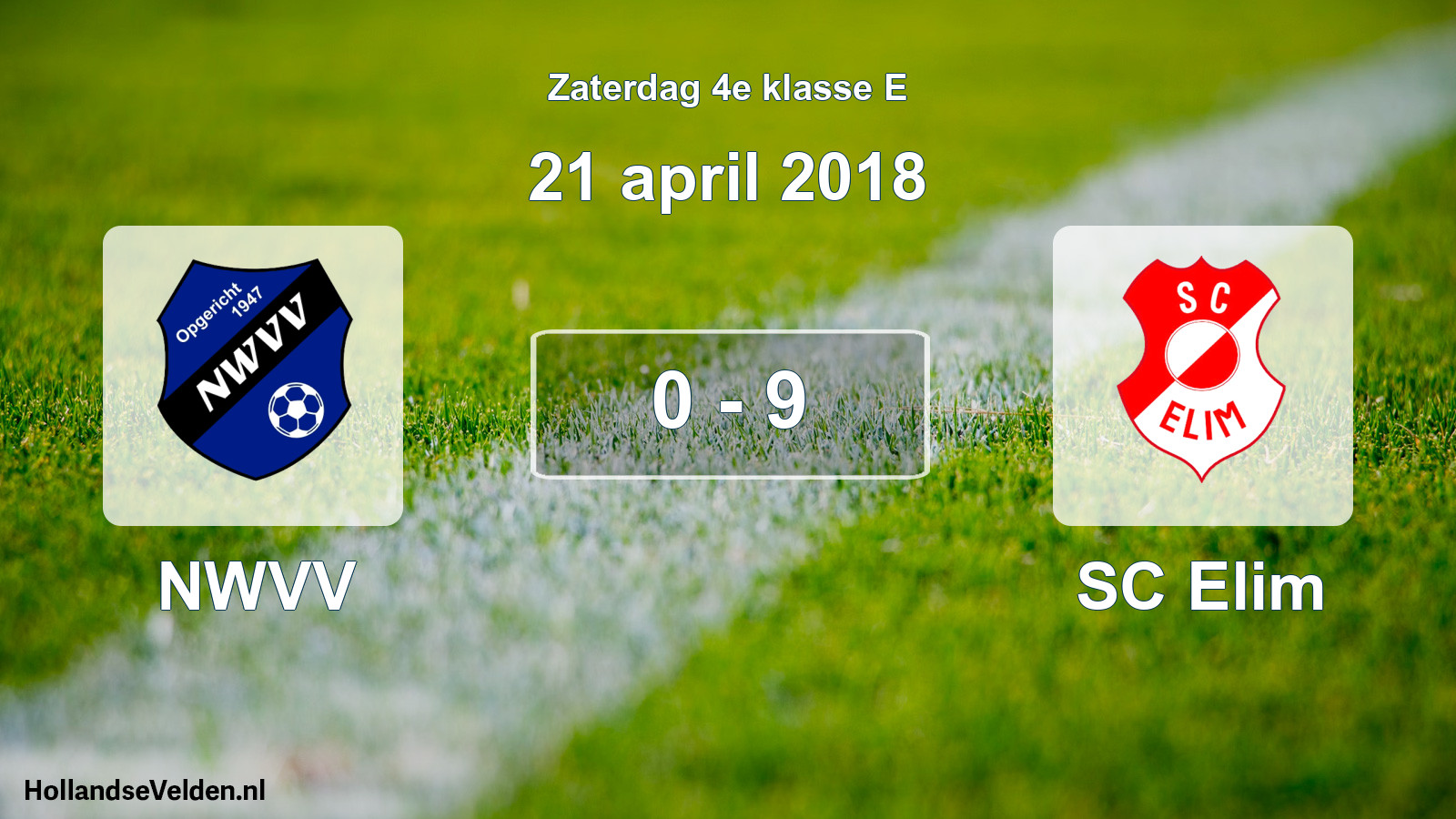 Total number of matches played: NWVV - SC Elim 0 - 9 (21 April 2018)