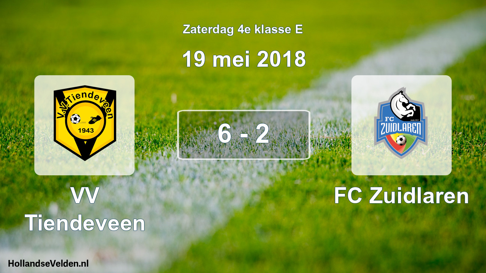 Total number of matches played: VV Tiendeveen - FC Zuidlaren 6 - 2 (19 May 2018)