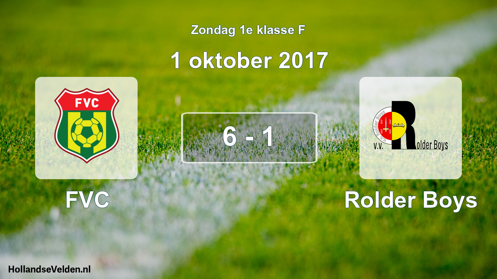Total number of matches played: FVC - Rolder Boys 6 - 1 (1 October 2017)