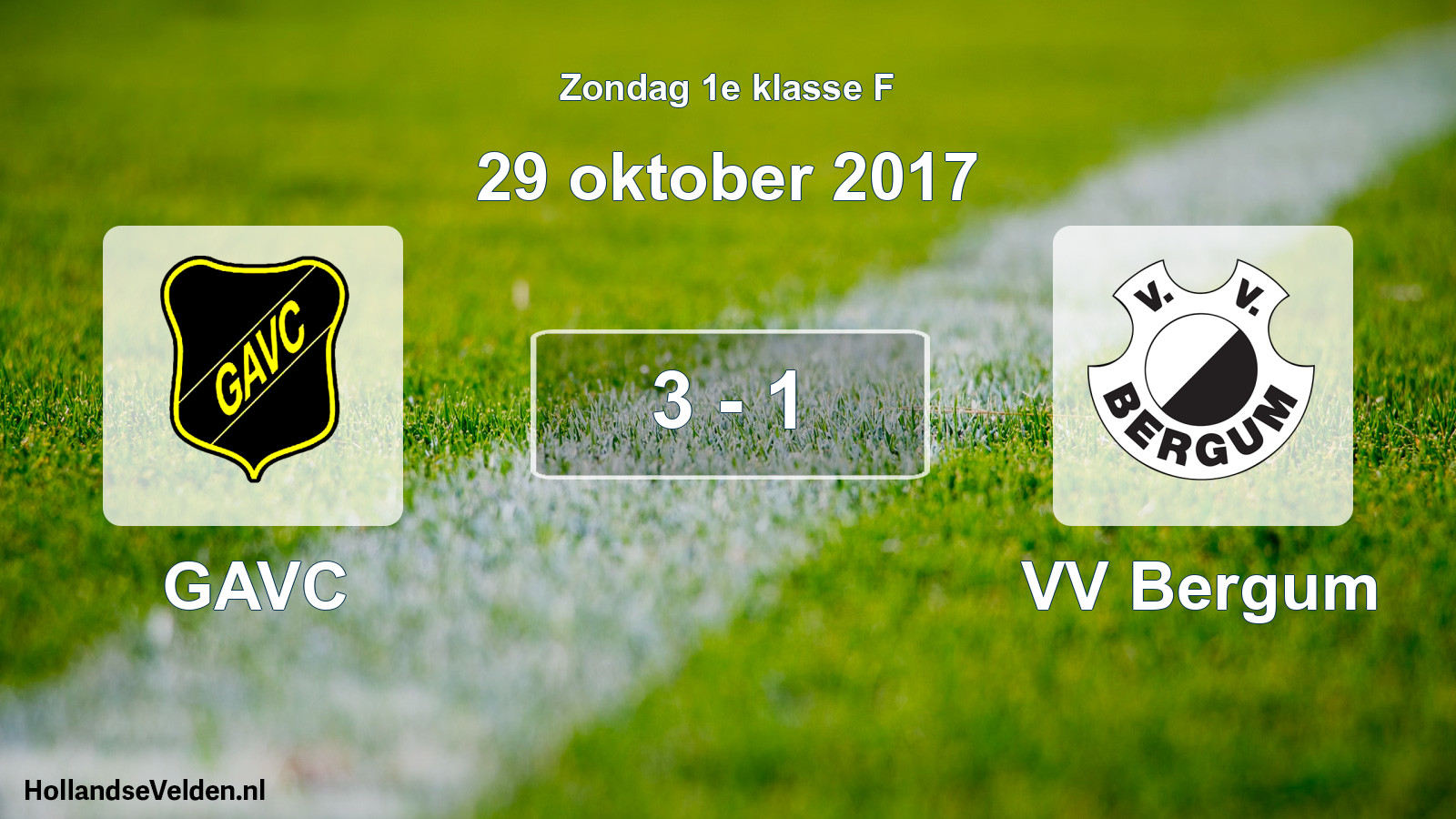Total number of matches played: GAVC - VV Bergum 3 - 1 (29 October 2017)