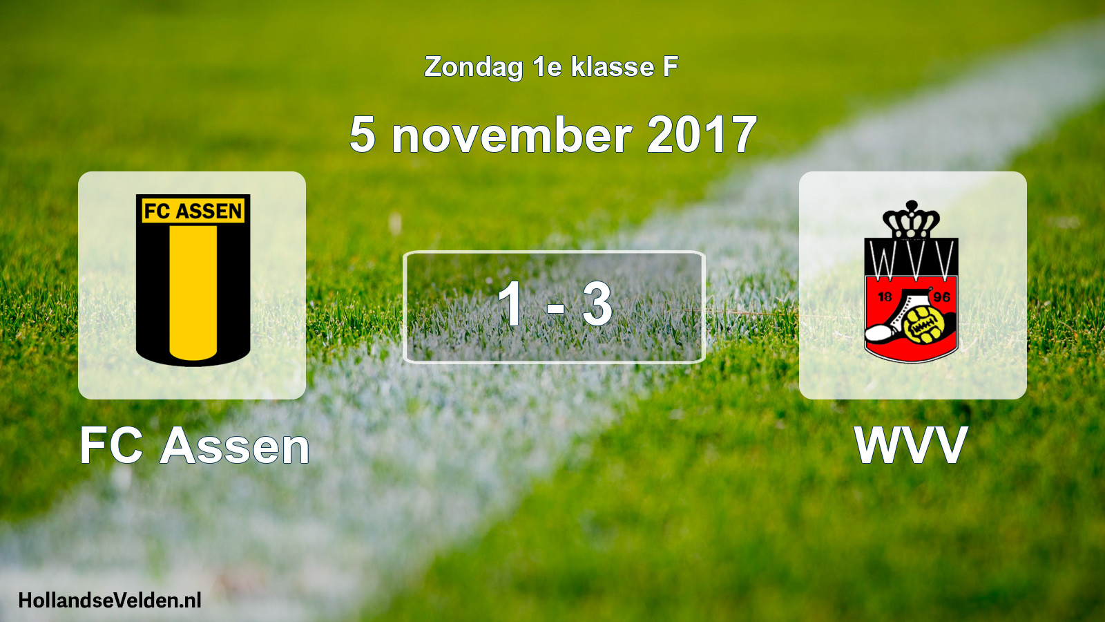 Total number of matches played: FC Assen - WVV 1 - 3 (5 November 2017)