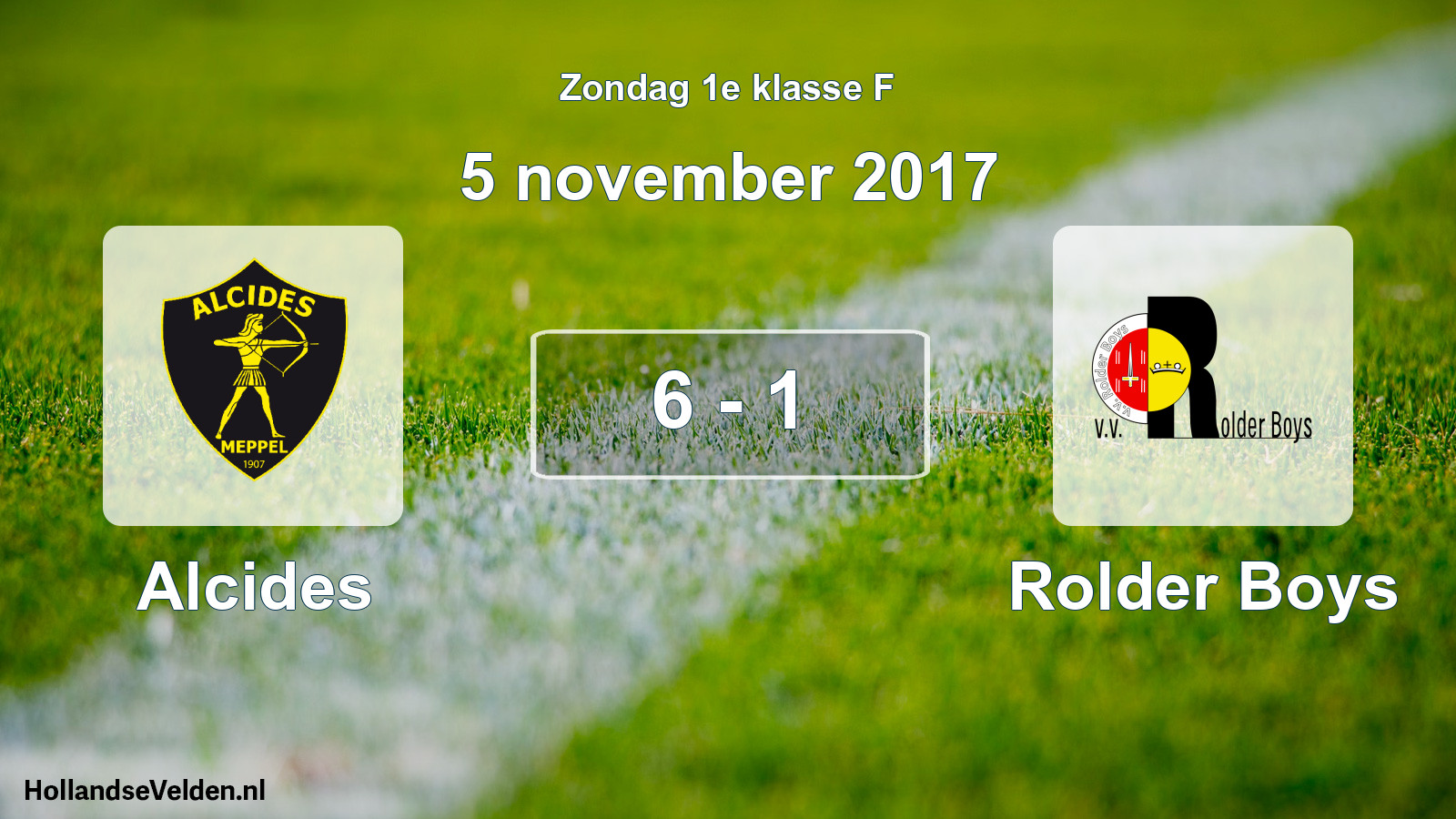 Total number of matches played: Alcides - Rolder Boys 6 - 1 (5 November 2017)