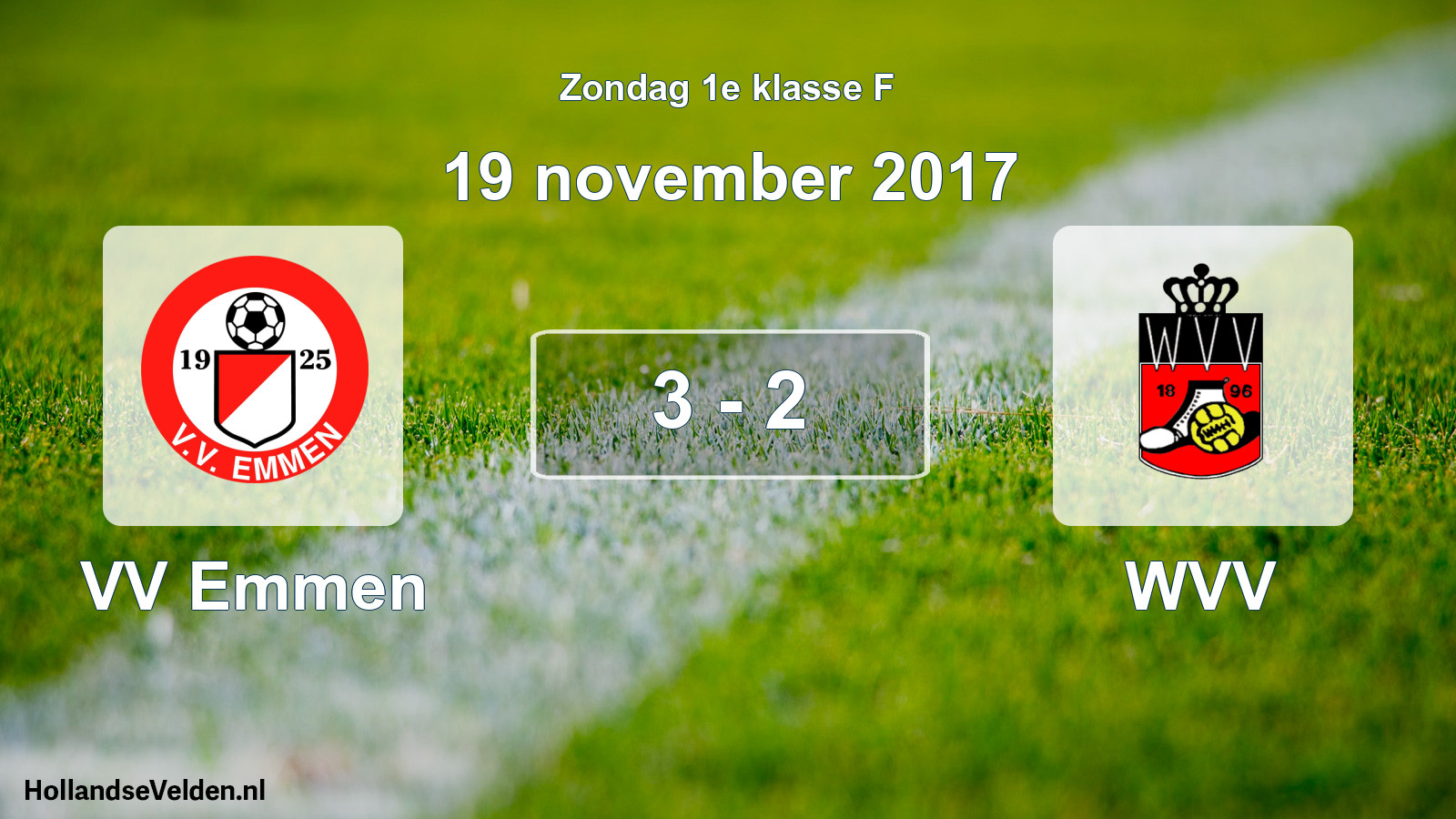 Total number of matches played: VV Emmen - WVV 3 - 2 (19 November 2017)