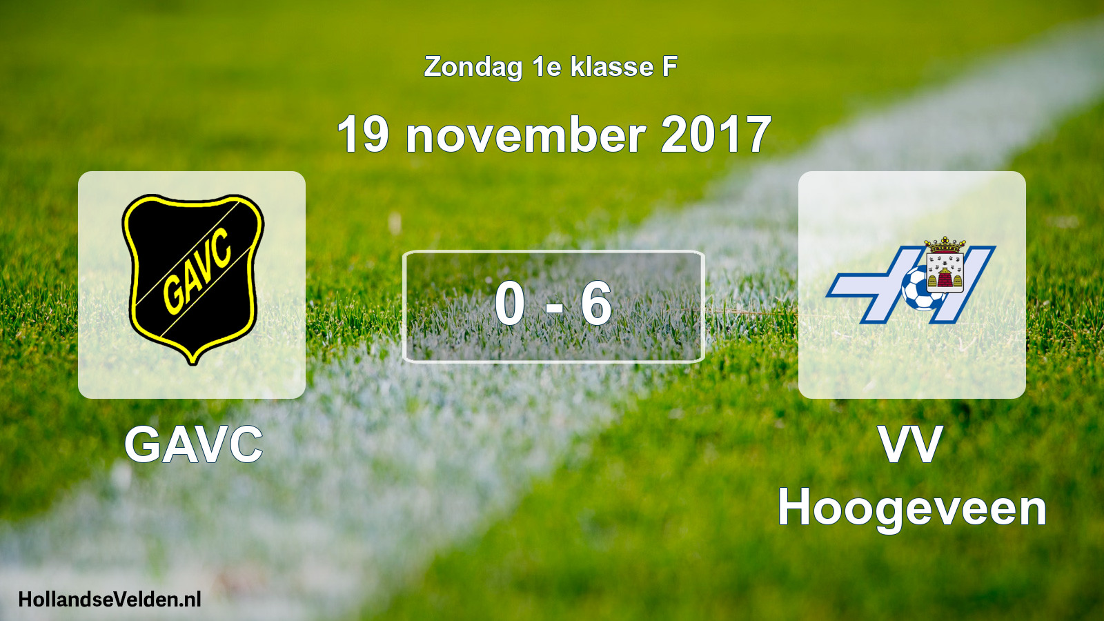 Total number of matches played: GAVC - VV Hoogeveen 0 - 6 (19 November 2017)