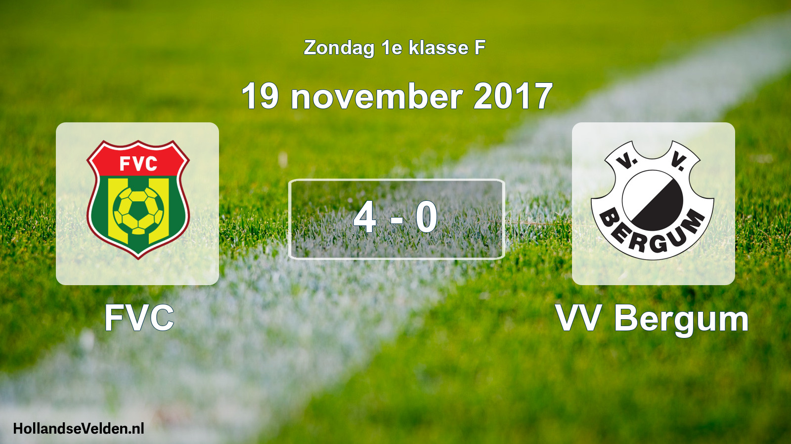Total number of matches played: FVC - VV Bergum 4 - 0 (19 November 2017)