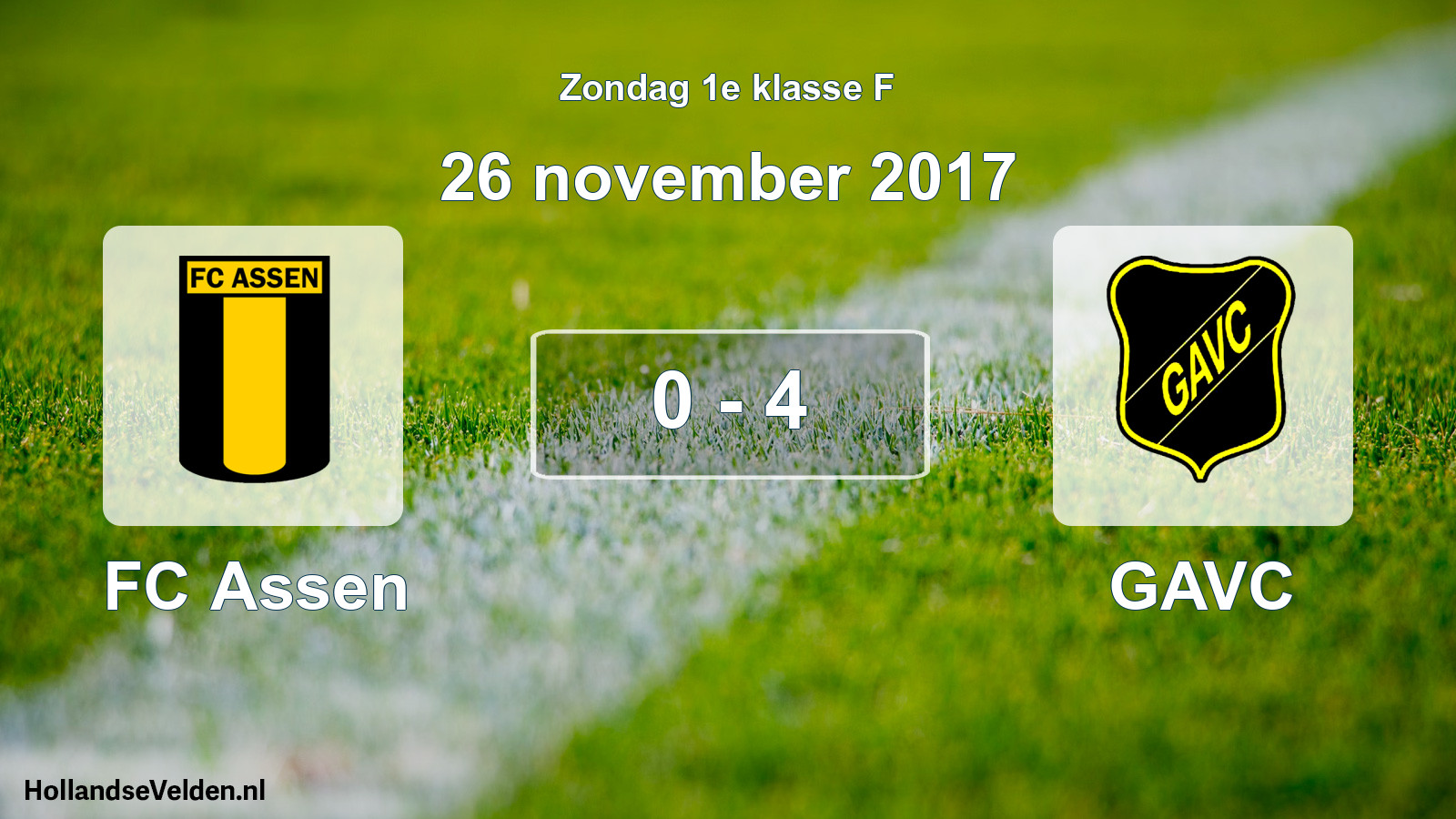 Total number of matches played: FC Assen - GAVC 0 - 4 (26 November 2017)