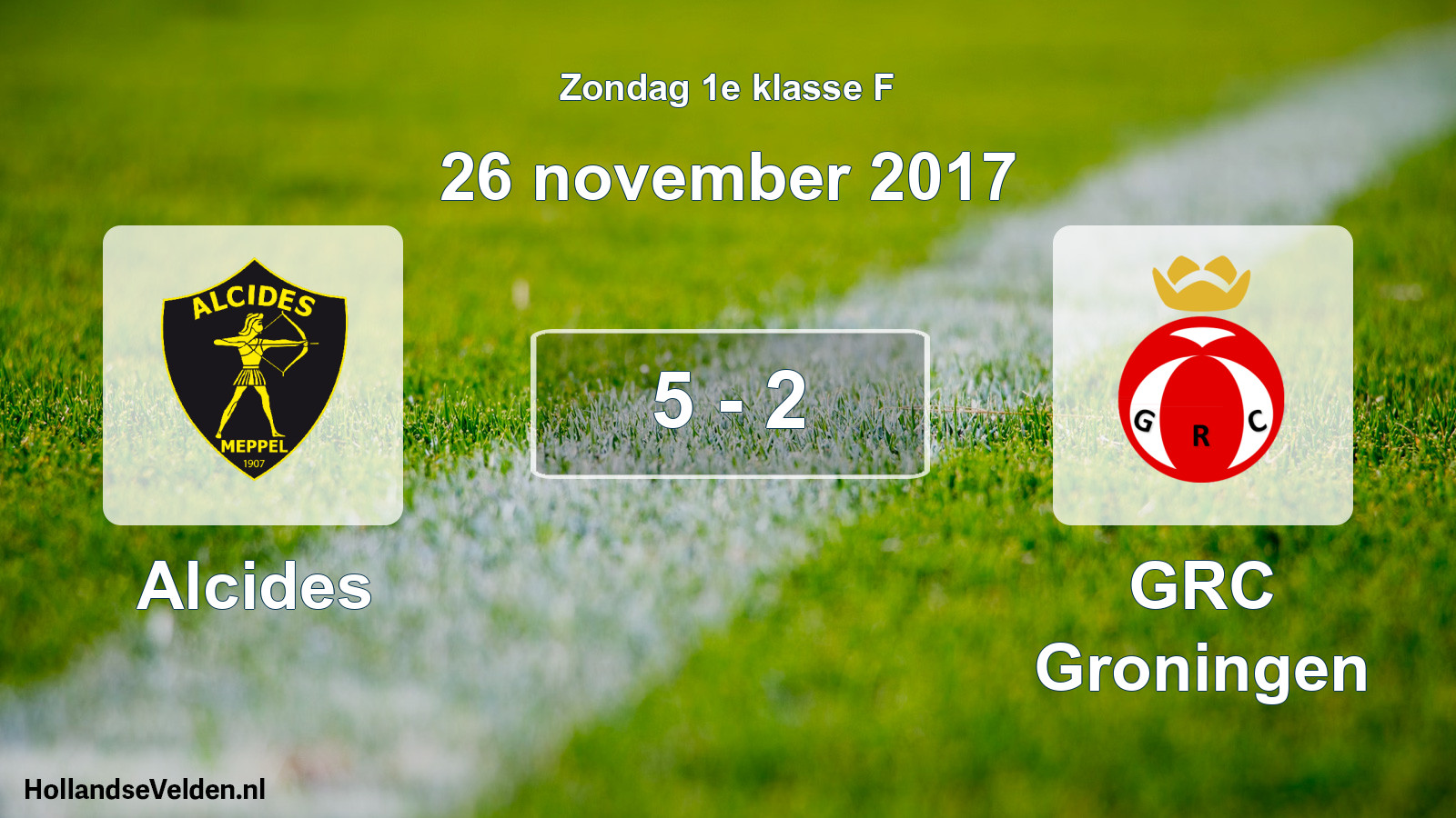 Total number of matches played: Alcides - GRC Groningen 5 - 2 (26 November 2017)