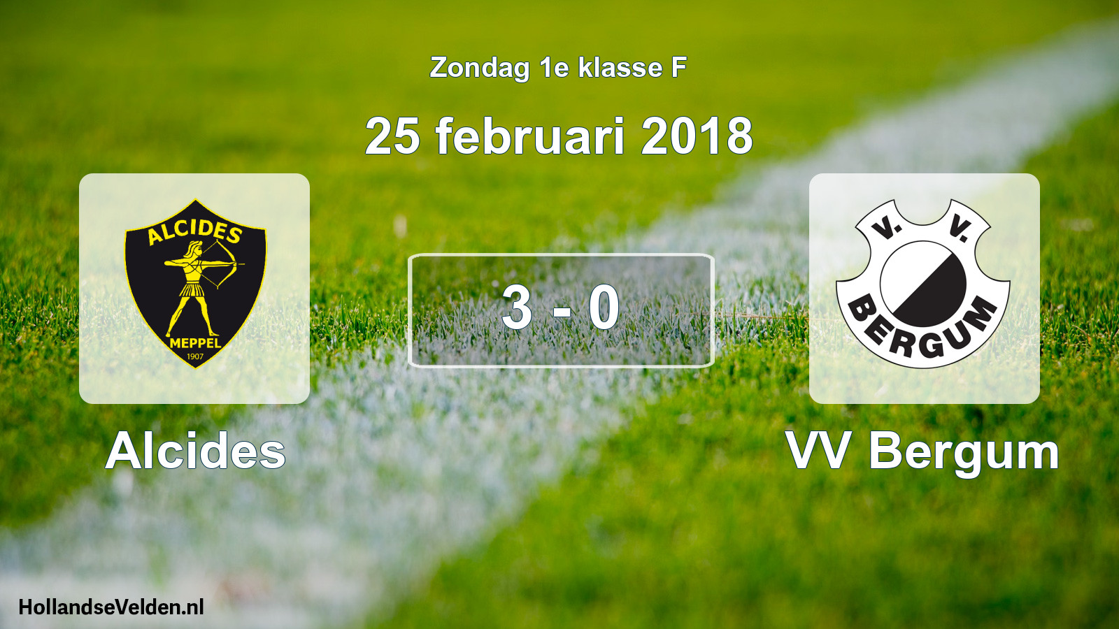 Total number of matches played: Alcides - VV Bergum 3 - 0 (25 February 2018)