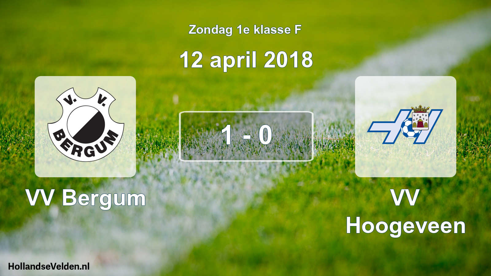 Total number of matches played: VV Bergum - VV Hoogeveen 1 - 0 (12 April 2018)