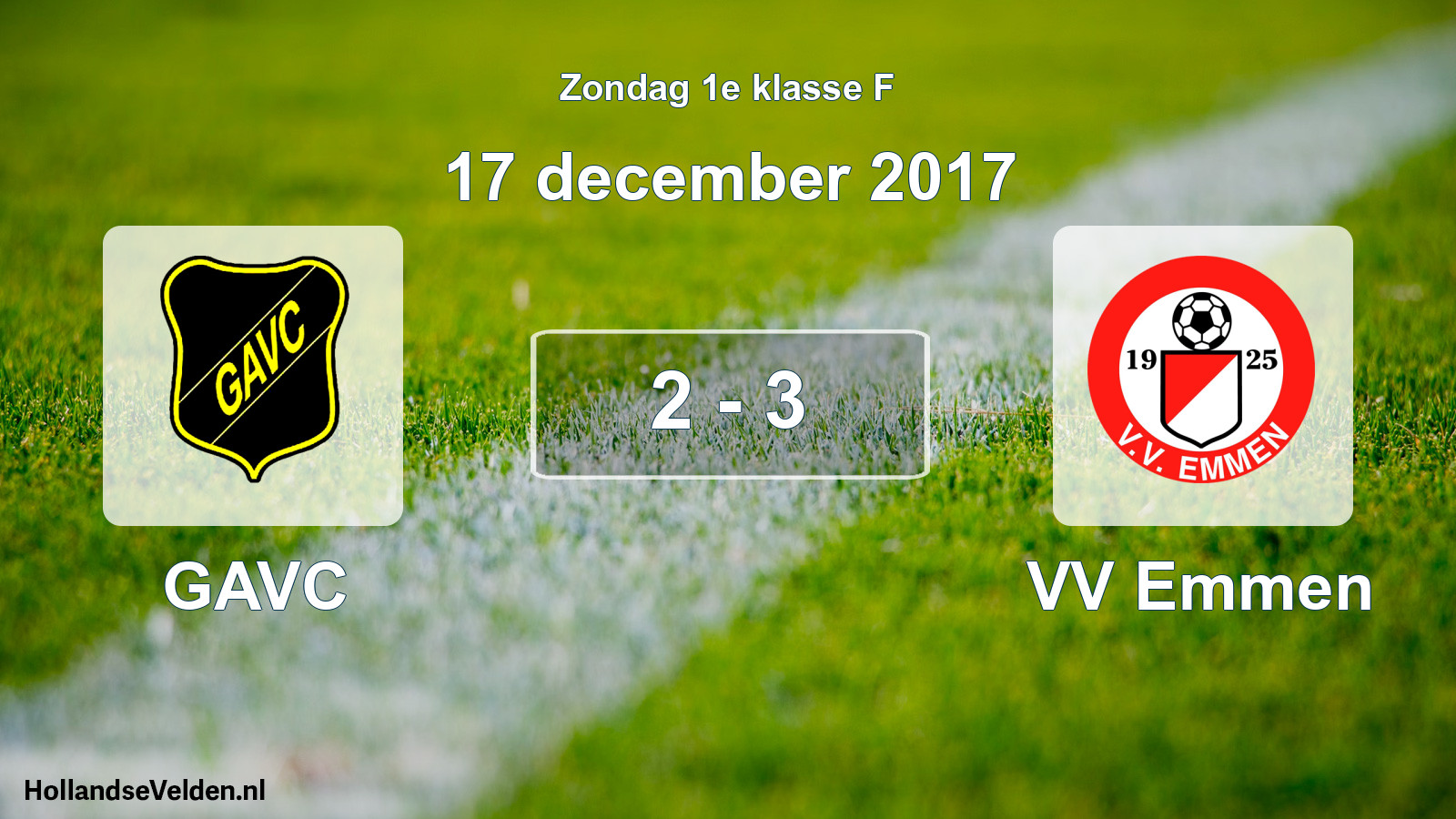 Total number of matches played: GAVC - VV Emmen 2 - 3 (17 December 2017)