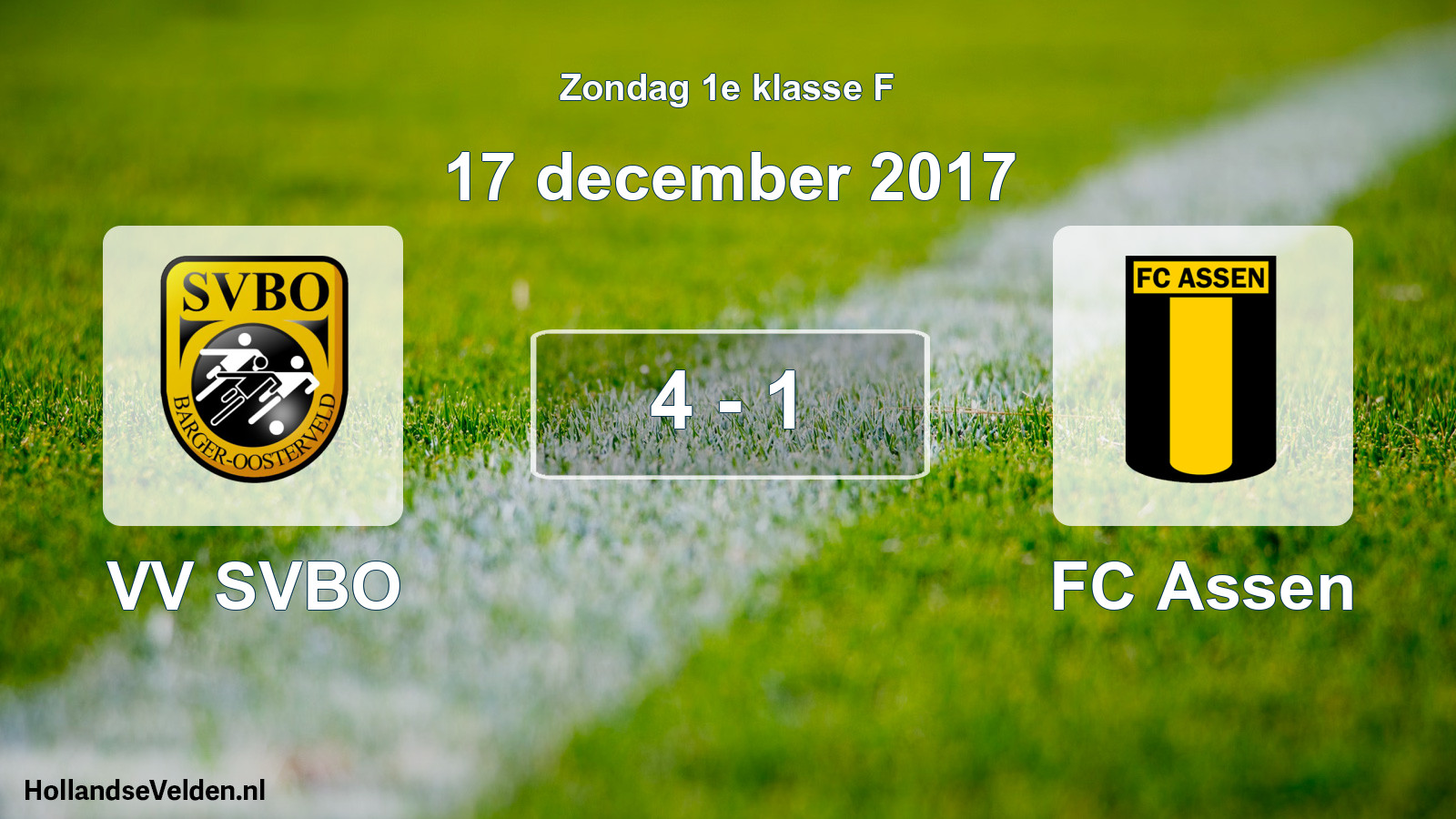 Total number of matches played: VV SVBO - FC Assen 4 - 1 (17 December 2017)