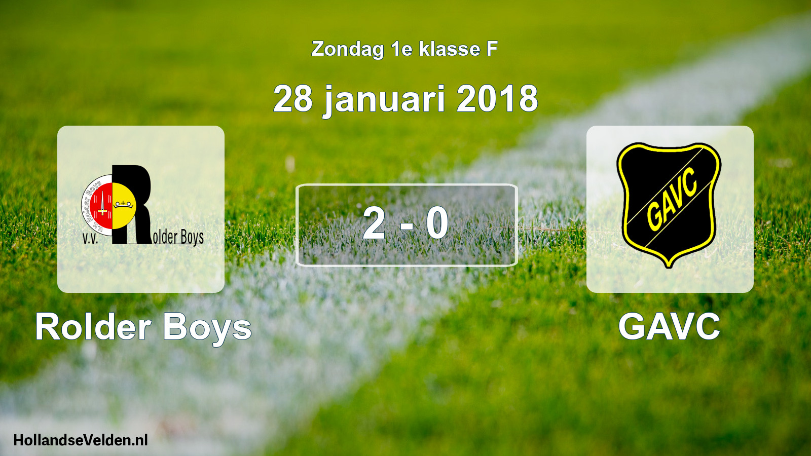 Total number of matches played: Rolder Boys - GAVC 2 - 0 (28 January 2018)