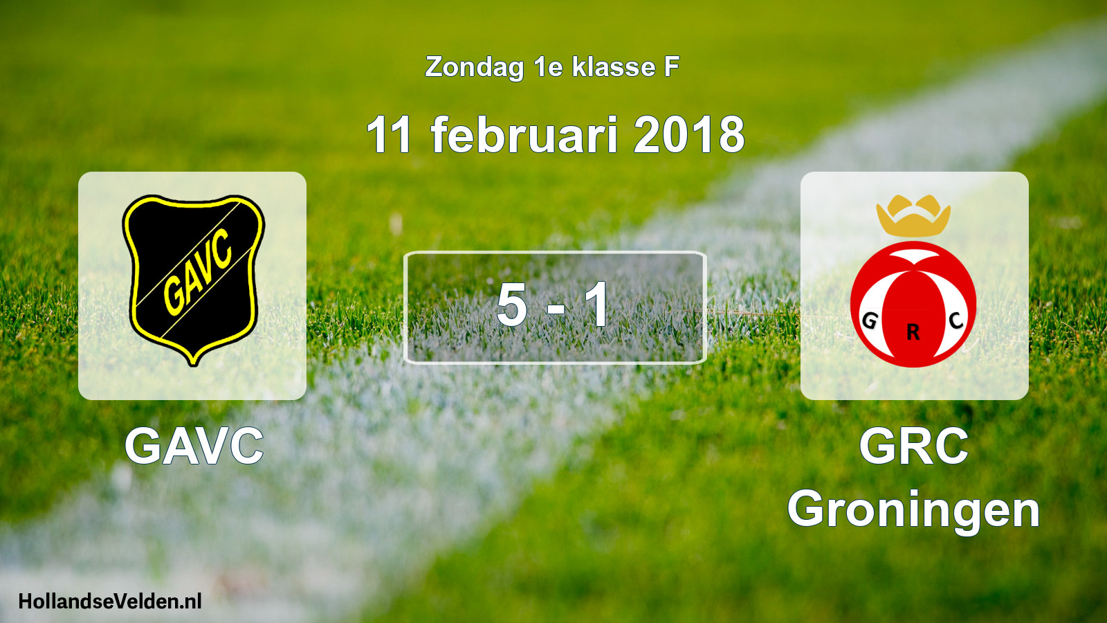 Total number of matches played: GAVC - GRC Groningen 5 - 1 (11 February 2018)