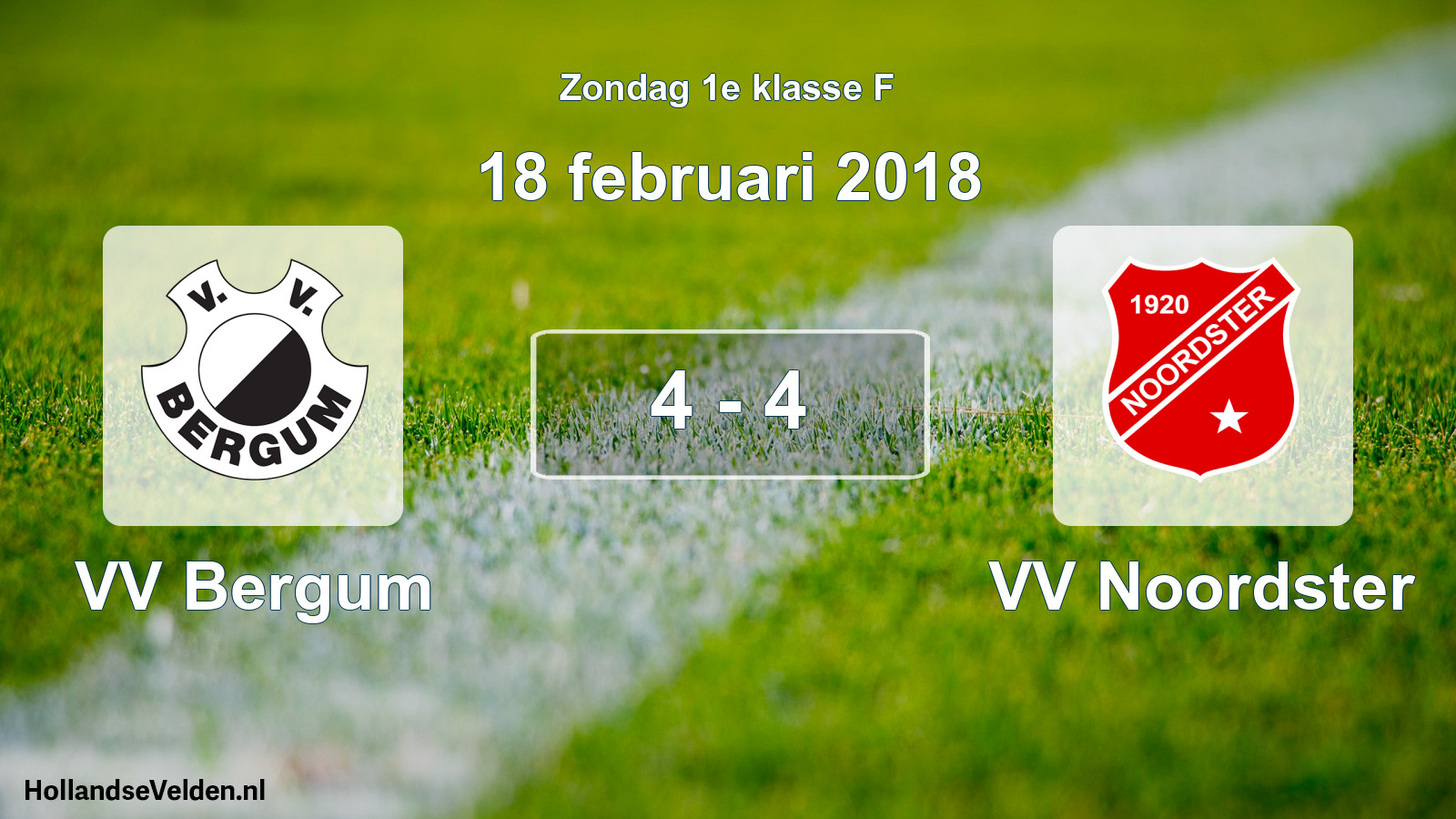 Total number of matches played: VV Bergum - VV Noordster 4 - 4 (18 February 2018)