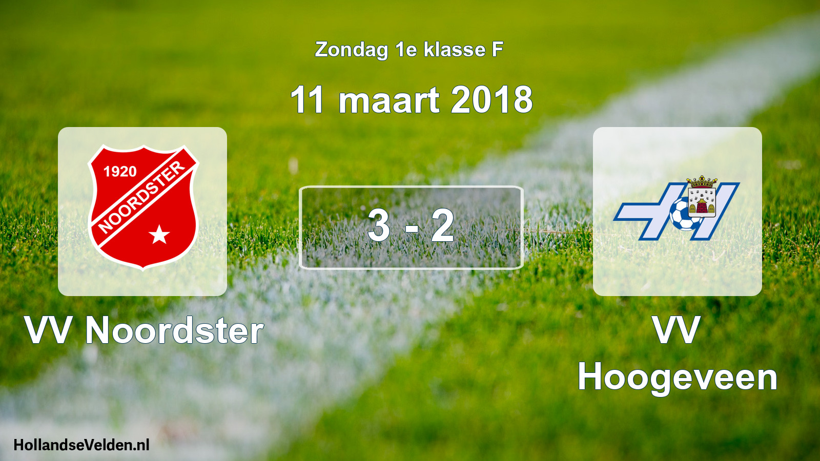 Total number of matches played: VV Noordster - VV Hoogeveen 3 - 2 (11 March 2018)