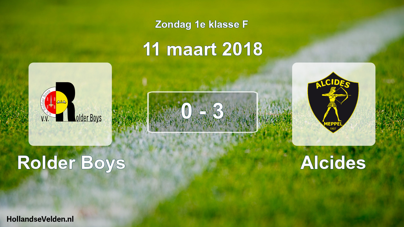 Total number of matches played: Rolder Boys - Alcides 0 - 3 (11 March 2018)