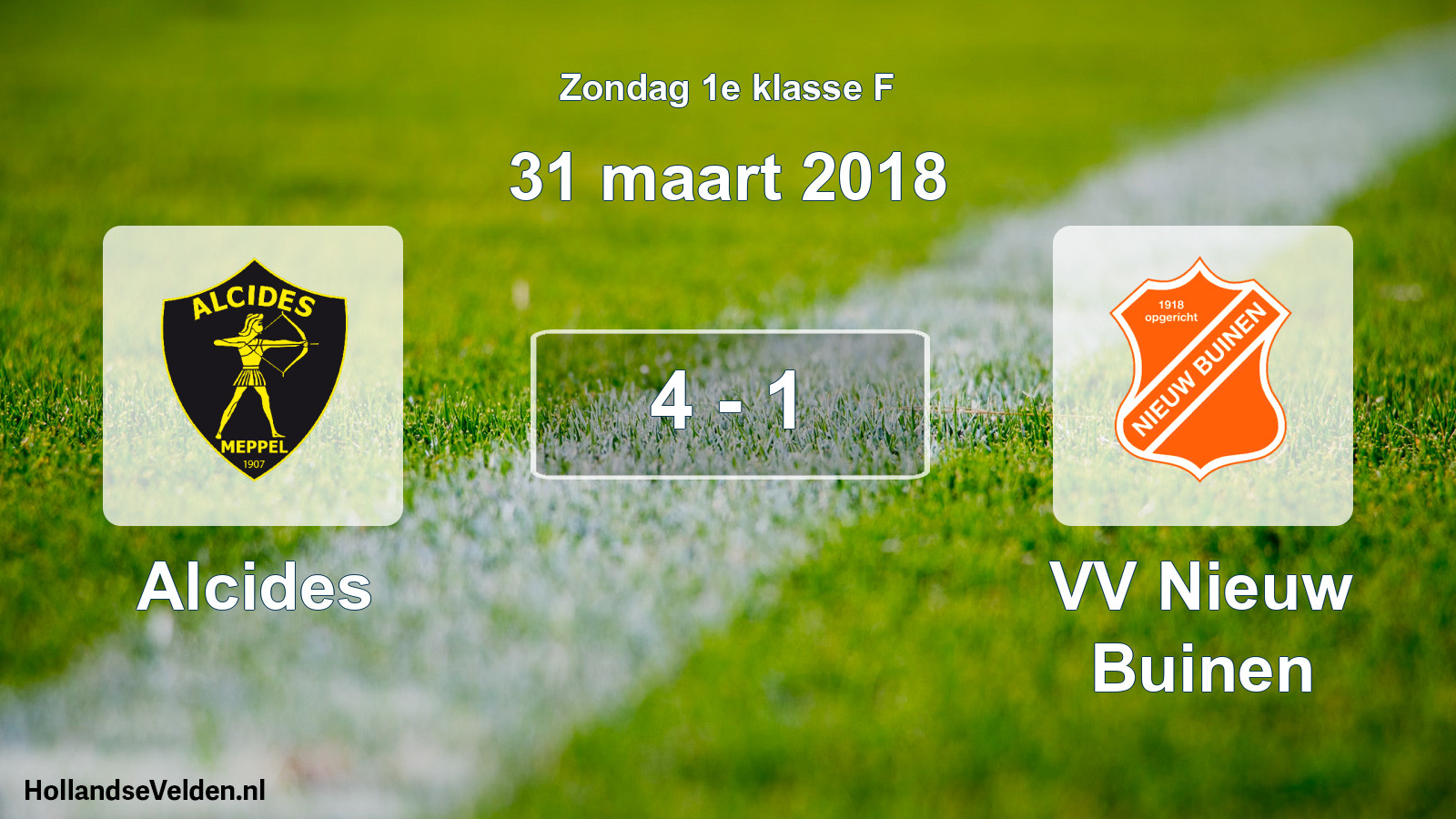 Total number of matches played: Alcides - VV Nieuw Buinen 4 - 1 (31 March 2018)