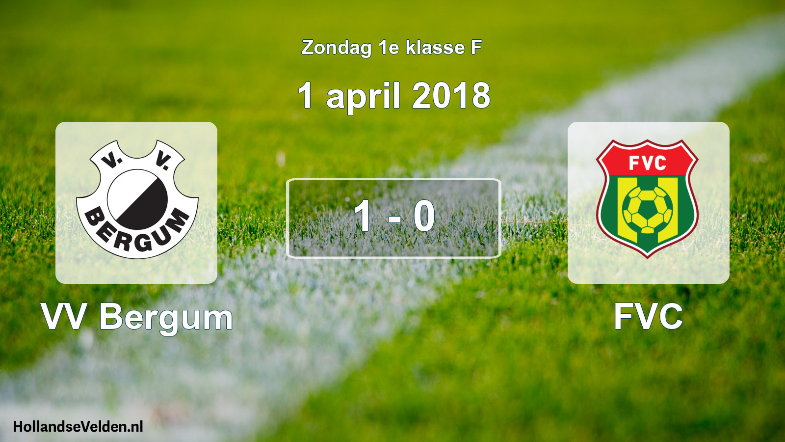 Total number of matches played: VV Bergum - FVC 1 - 0 (1 April 2018)