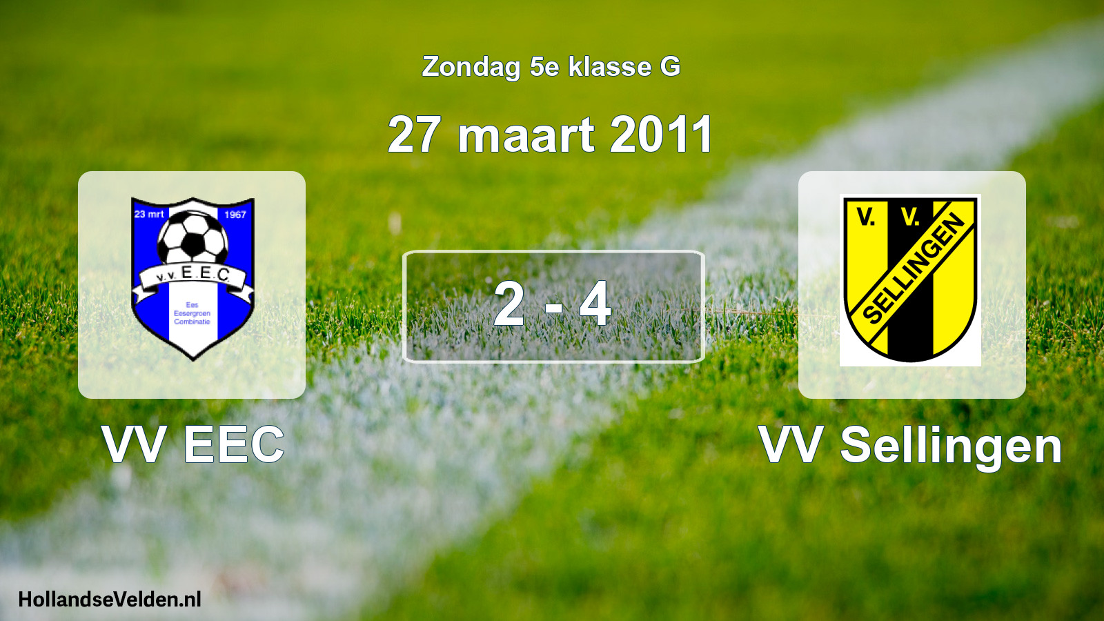 Total number of matches played: VV EEC - VV Sellingen 2 - 4 (27 March 2011)