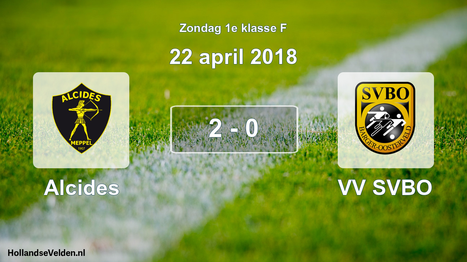 Total number of matches played: Alcides - VV SVBO 2 - 0 (22 April 2018)