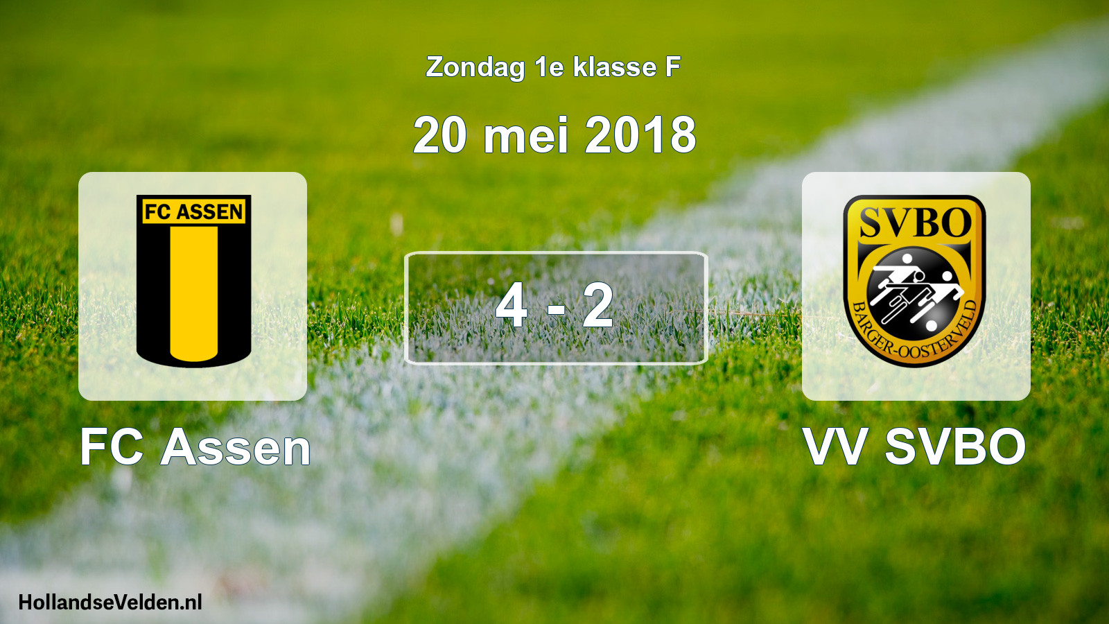 Total number of matches played: FC Assen - VV SVBO 4 - 2 (20 May 2018)