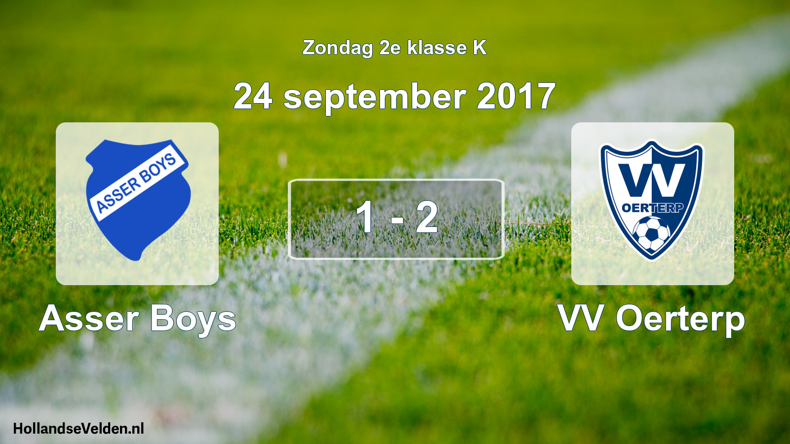 Total number of matches played: Asser Boys - VV Oerterp 1 - 2 (24 September 2017)