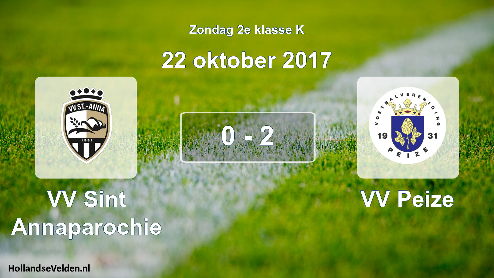 Total number of matches played: VV Sint Annaparochie - VV Peize 0 - 2 (22 October 2017)