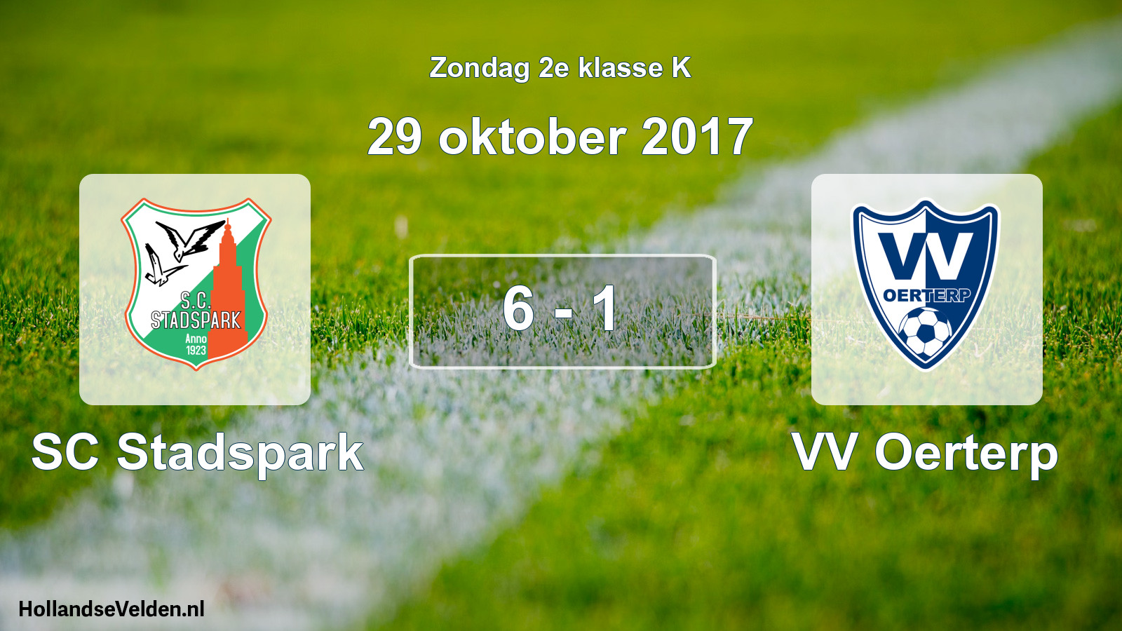 Total number of matches played: SC Stadspark - VV Oerterp 6 - 1 (29 October 2017)