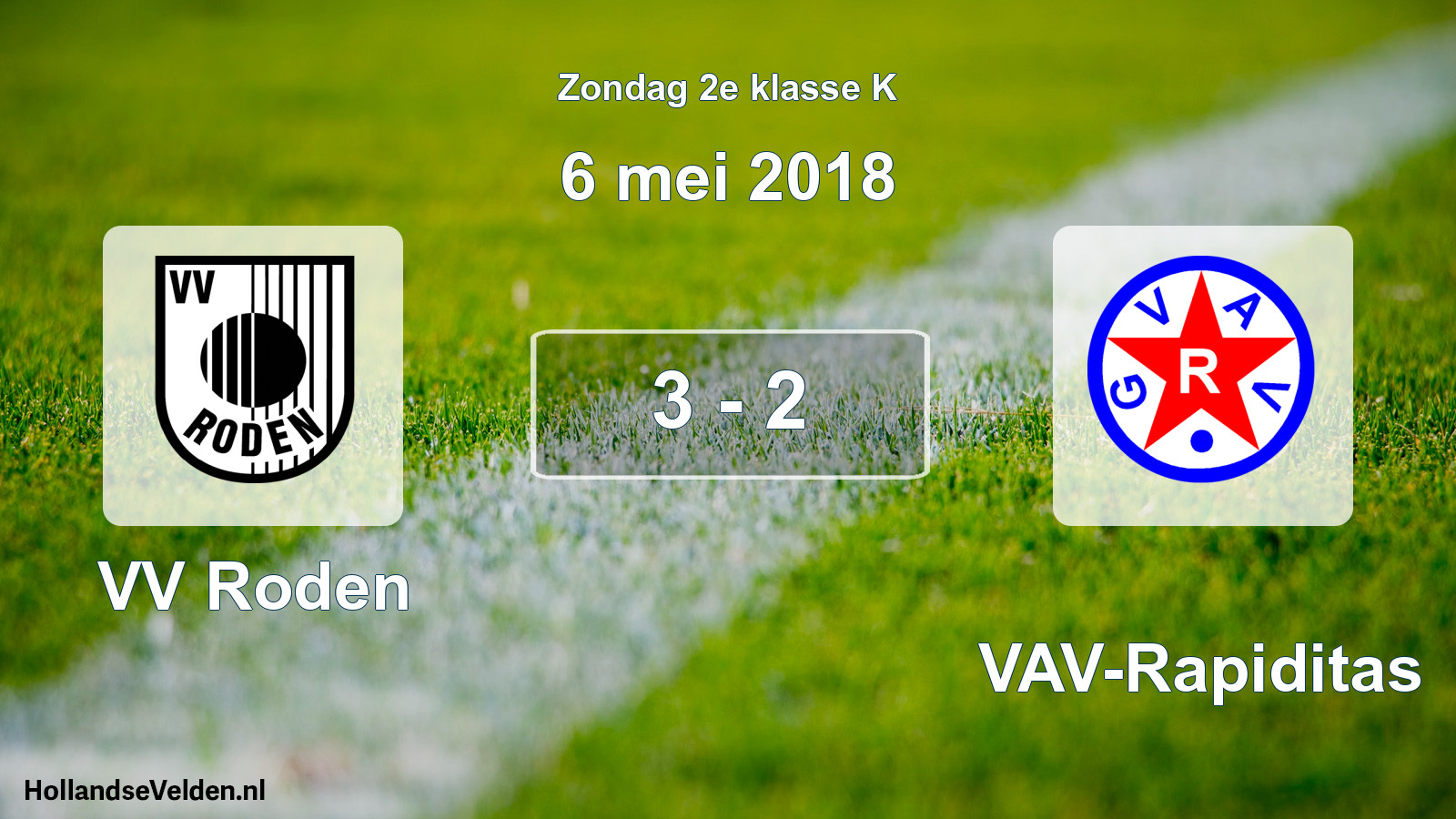 Total number of matches played: VV Roden - GVAV-Rapiditas 3 - 2 (6 May 2018)