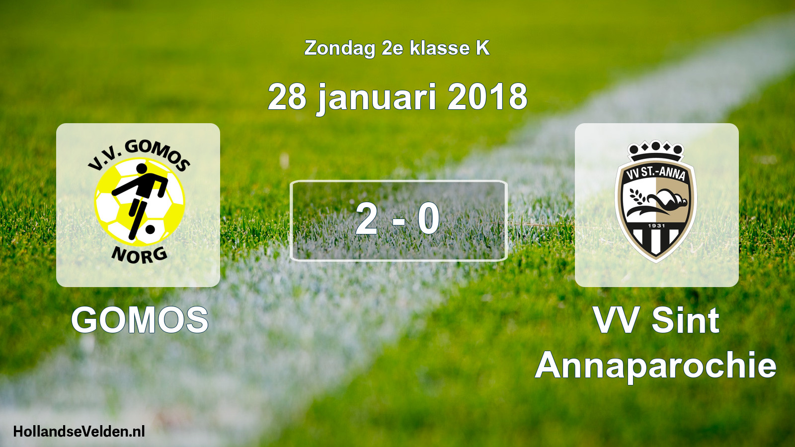 Total number of matches played: GOMOS - VV Sint Annaparochie 2 - 0 (28 January 2018)