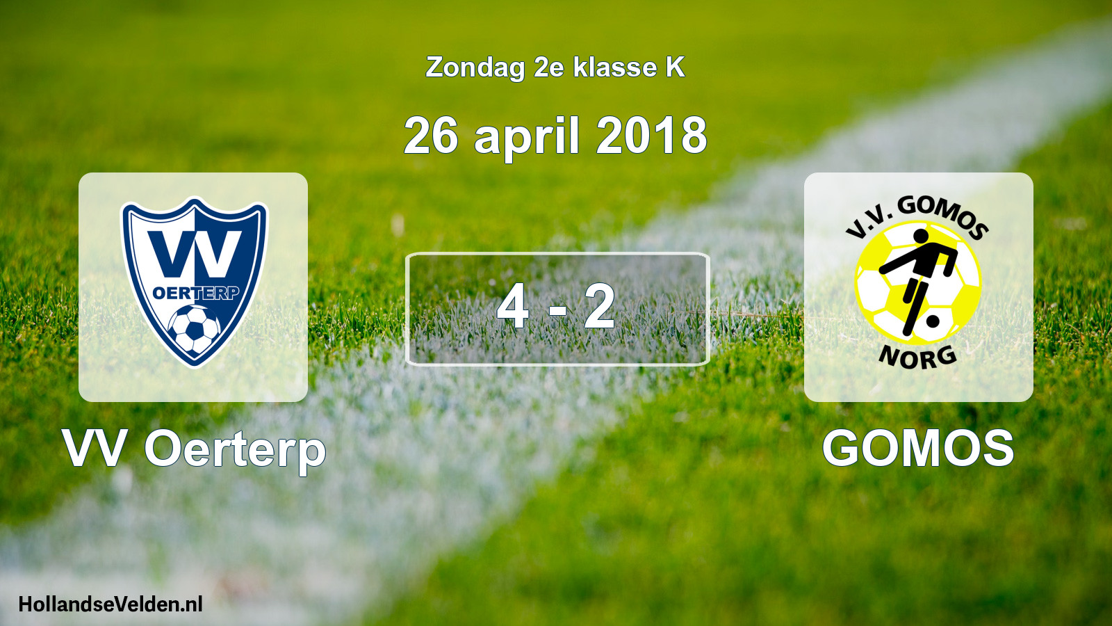 Total number of matches played: VV Oerterp - GOMOS 4 - 2 (26 April 2018)